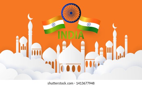 concept design Independence Day India Graphics. greeting background. Celebration Vector illustration.