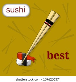Concept design of the invitation sushi restaurant. Vector illustration texture