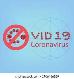 Concept design logo Stop, Protect, 
 Vector illustration Covid-19 Coronavirus.