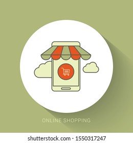 Concept design online shopping on mobile