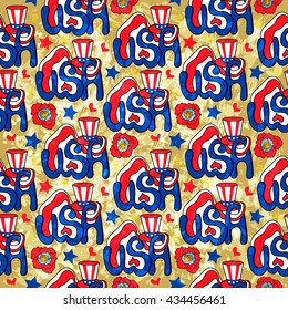 concept design,  pattern on holiday  4th of July. Grunge background.