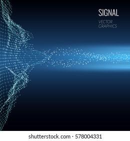 Concept design of signal emitting in space. Vector illustration.