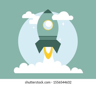 Concept design of start page. Startup business. Grey and yellow colors.