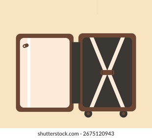 Concepto de diseño del contenido de la maleta