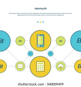 Concept design template green, blue, yellow color 