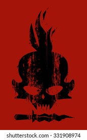 Concept design vector card, black skull