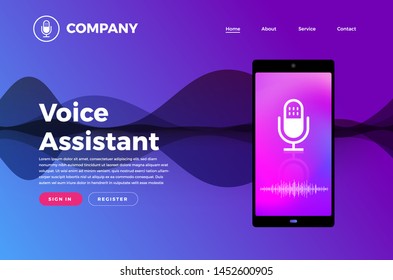 Concept Design Voice Technology. Isometric Illustrations vector. assistant connecting devic e with speak to machine learnning or AI. Internet of thing.