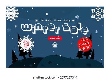 concept design winter shopping big discount can be used for background, flyers, banners, posters, web, app, flyers, online shop