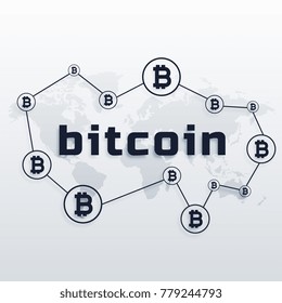 concept design of worldwide bitcoin currency network 