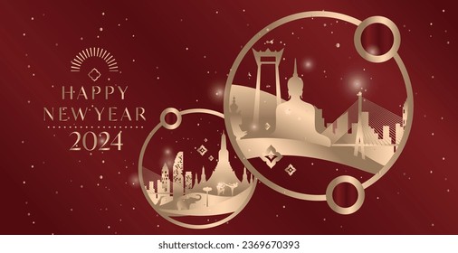 Concept designs  of happy new year  Thai Art style 