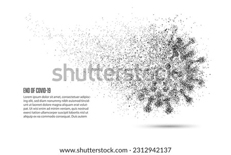 concept of destruction virus, graphic of dotted element in broken virus shape