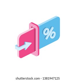 Concept diagram 3d vector, icon isometric, pink and blue colors, minimalism illustrate