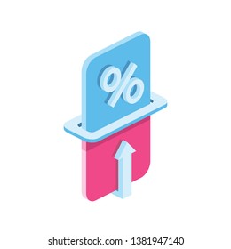 Concept diagram 3d vector, icon isometric, pink and blue colors, minimalism illustrate