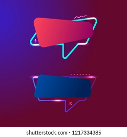 Concept dialog window. Neon text box. Vector
