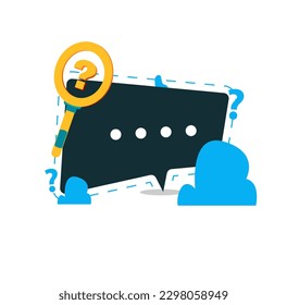 concept dialoge question with search engine and blue cloud	