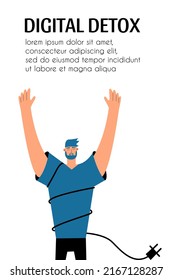 Das Konzept der digitalen detox.Vector Illustration in flachem Stil. 