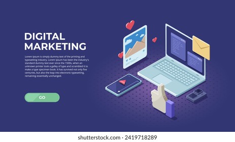 Concept for Digital marketing vector icon