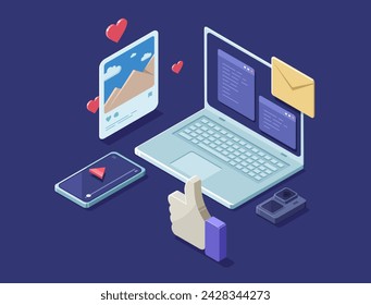 Concept for Digital marketing vector icon