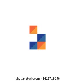 The concept of digital technology becomes the logo of the letter b
