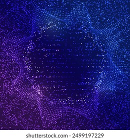 concept of digital transformation, graphic of dotted circle with futuristic element