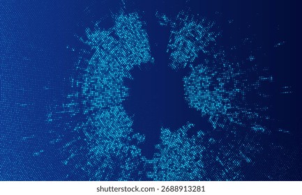 concept of digital transformation, graphic of dotted circle with futuristic element. Vector illustration

