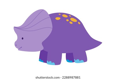 Concept Dinosaurs set. The illustration is a flat vector design that showcases the concept of a cute cartoon dinosaur on a white background, featuring a violet color scheme. Vector illustration.