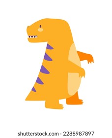 Concept Dinosaurs set. This illustration is a flat, vector cartoon design featuring adorable orange dinosaurs. The concept is playful and fun. Vector illustration.