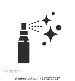 concept disinfection and cleanness, sanitizing spray bottle icon, clean surface, antiseptic flat vector illustration