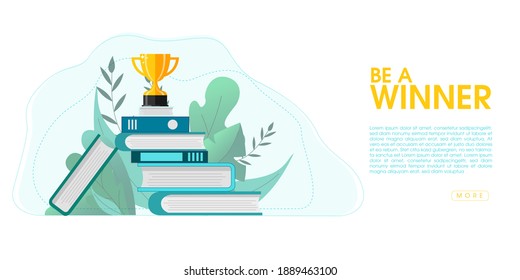 Concept of distance learning, education, business goal, idea, online courses, education, online books for web page, presentation, social media. Vector illustration.