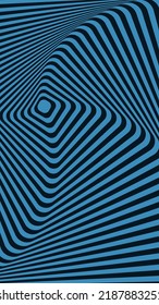 El concepto de fondo azul óptico distorsionado. Ilusión abstracta 3D. Ilustración vectorial.