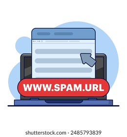 concept Concept do not click on spam URLs, suspicious and dangerous hyperlinks. modern graphic elements for landing page, blank state ui, infographics, icons. flat design vector illustration.