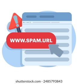 concept Concept do not click on spam URLs, suspicious and dangerous hyperlinks. modern graphic elements for landing page, blank state ui, infographics, icons. flat design vector illustration.