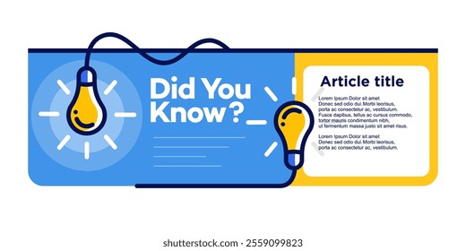 Concept of do you know text with light bulb illustration, speech bubbles, interesting facts or quiz knowledge badges. frames and bulbs, interesting fact quotes. flat vector illustration on background.