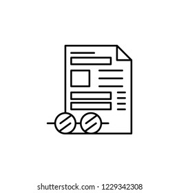Concept, document, editing icon. Element of editorial design icon. Thin line icon for website design and development, app development. Premium icon