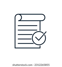 Concept document with rules. Vector icon isolated on white background.