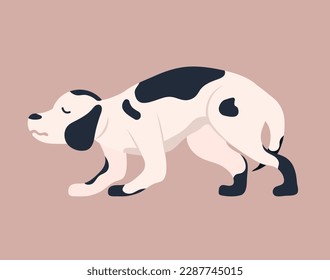 Lengua corporal de perro. Una encantadora ilustración vectorial plana creada para el uso web, con un interesante concepto de caricatura en un fondo blanco. Ilustración vectorial.