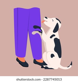 Concept Dog body language. An enchanting flat vector illustration designed for web use, depicting an appealing dog-themed cartoon concept on a white background. Vector illustration.