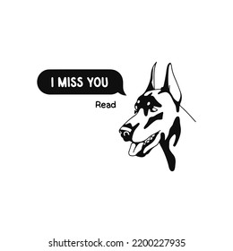 concept dog head illustration vector