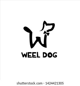 the concept of the dog logo that forms the initials W