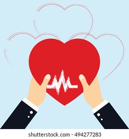 Concept Donate Organ Heart Hand Symbol Stock Vector (Royalty Free ...