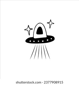 concept doodle ufo illustration vector