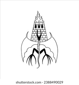 ilustración vectorial del reino dragón de concepto