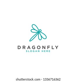 The concept of a dragonfly logo and icon. Logos available in vectors. Minimalist style. - Vector