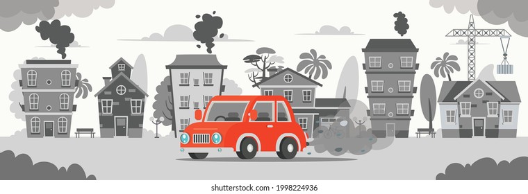 Concept Drawing Of Air Pollution