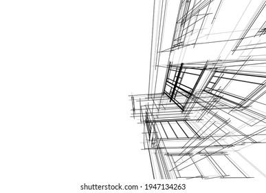 Konzeption der Architektur 3D-Illustration