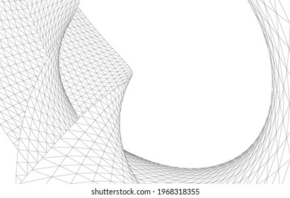 Concept drawing of modern architecture vector 3d illustration