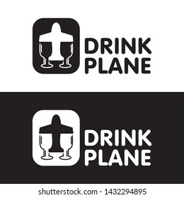 
The concept of drink plane logo design vector modern style, symbol of smart ideas and marks or icon