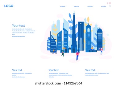 Concept Dubai skyline for web page, banner, presentation, social media, documents, cards, posters. Vector illustration Business travel and tourism
