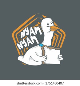el concepto del logotipo del pato, ilustración del pato