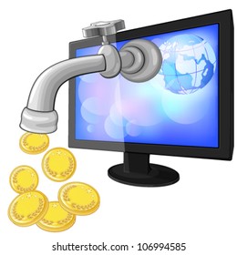 Concept of earning money with Internet